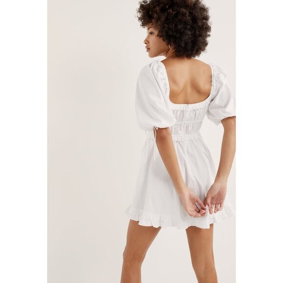 For Love & Lemons Jackson Mini Dress in Ivory X-Small New Womens Poplin - Picture 7 of 17